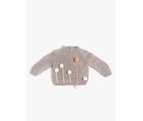 Patron crochet gratuit Pull raglan à pompons