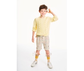 Patron tricot gratuit Pull a torsades manches marteaux