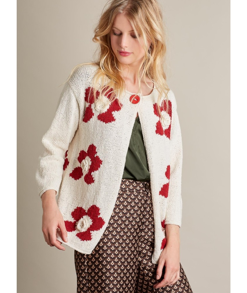 Patron crochet gratuit Gilet à fleurs crochetées en 3D