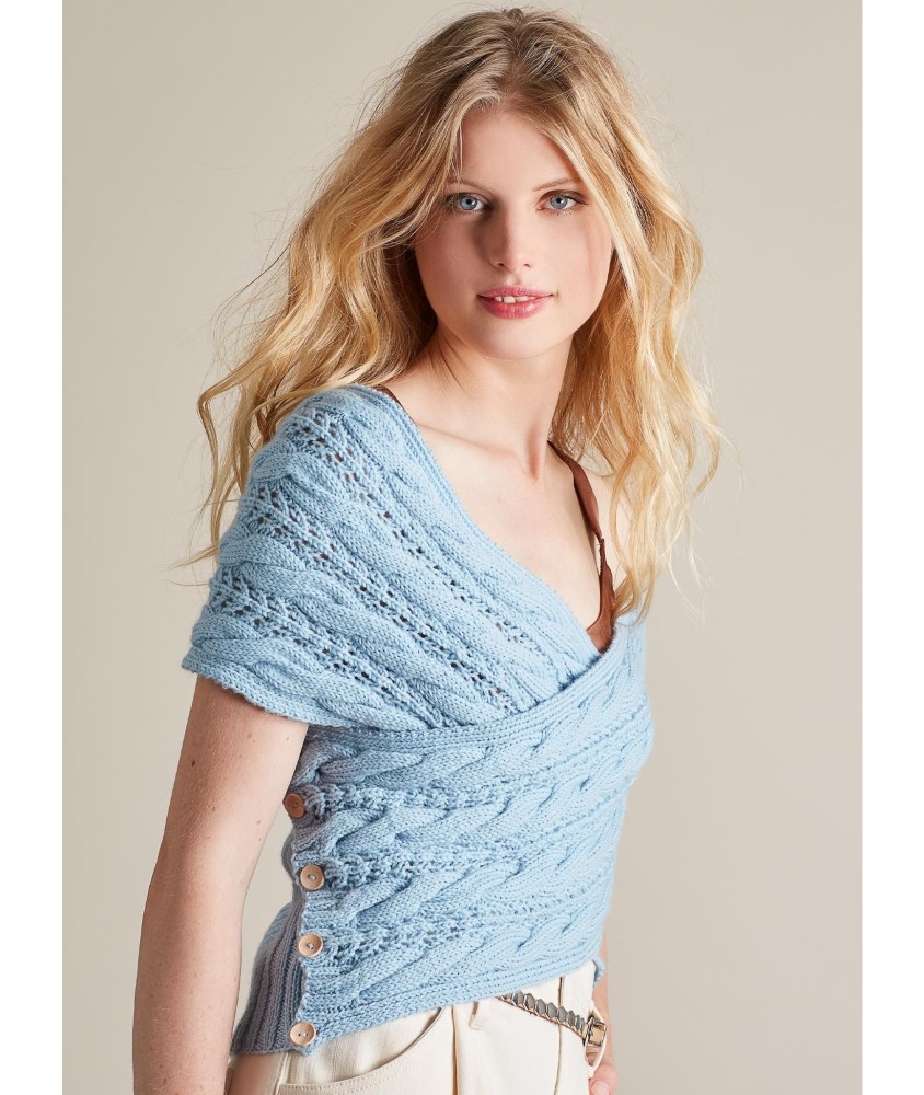 Patron tricot gratuit Cache-cœur à torsades