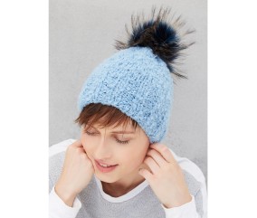 Patron gratuit Bonnet bouclette à pompon fourrure