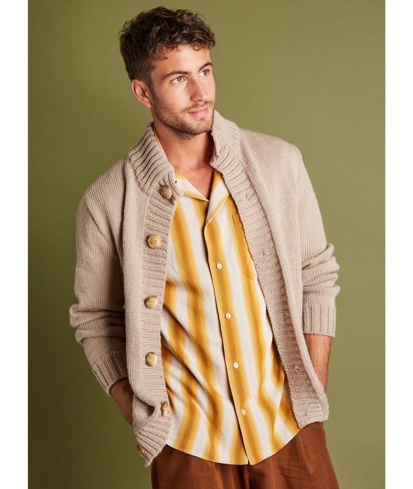 Patron tricot gratuit Gilet jersey col montant