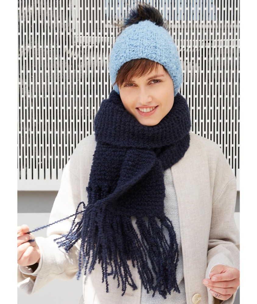 Patron crochet gratuit Longue écharpe à franges