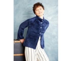 Patron tricot gratuit Veste peluche col montant
