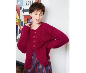 Patron tricot gratuit Cardigan court bouclé