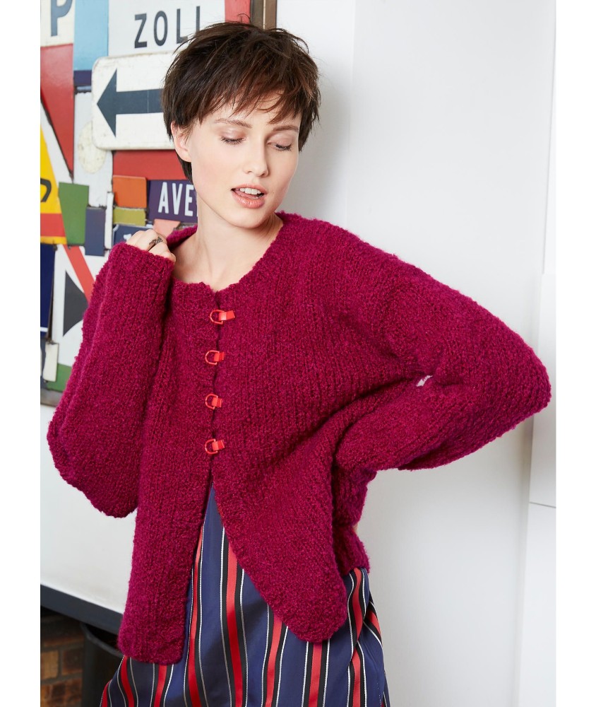 Patron tricot gratuit Cardigan court bouclé