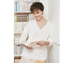 Patron tricot Pull fin col V - Bergère de France