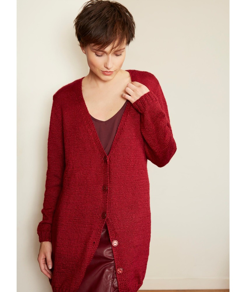 Patron tricot Gilet long et fin - Bergère de France