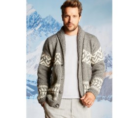 Patron tricot gratuit Veste jacquard tribal col châle