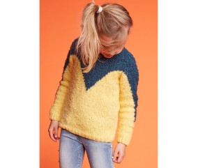 Patron tricot gratuit Pull bicolore col rond