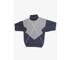 Patron tricot gratuit Pull col roulé jacquard losange