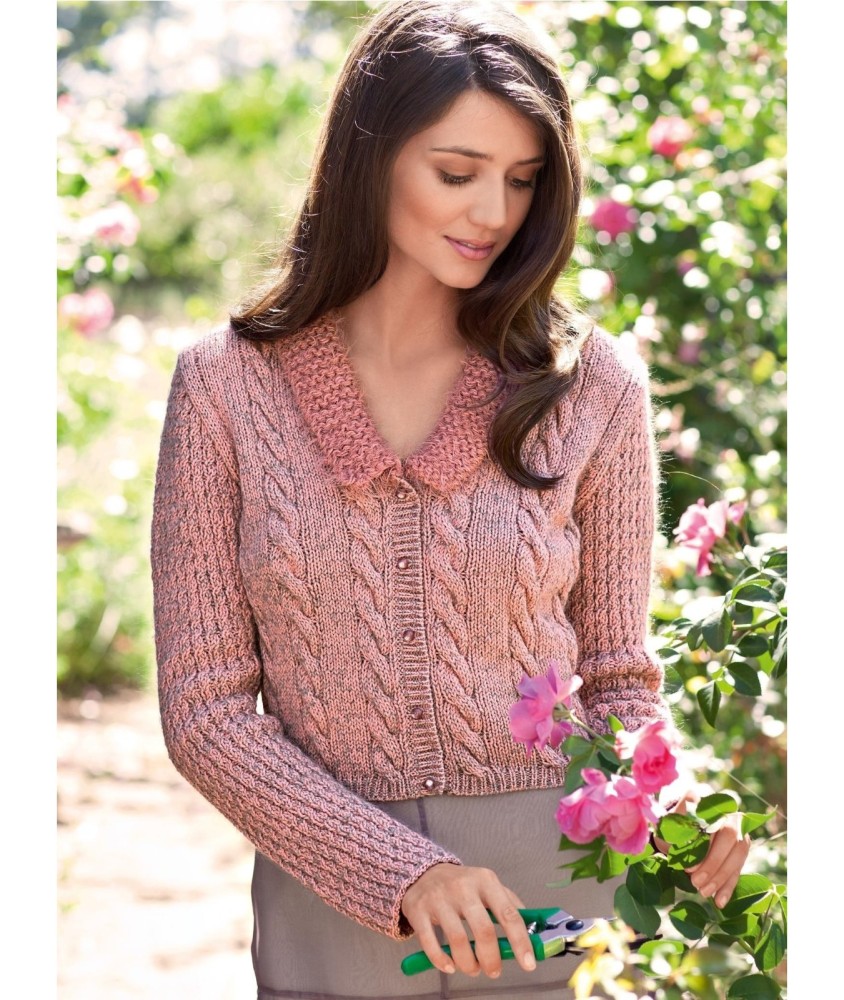 Patron tricot gratuit Gilet court col Chrystal