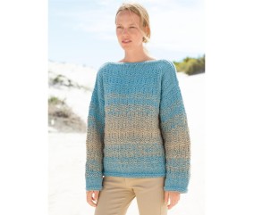 Patron tricot gratuit Pull large col bateau Laura