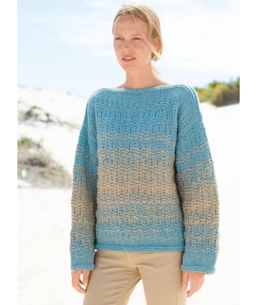 Patron tricot gratuit Pull large col bateau Laura