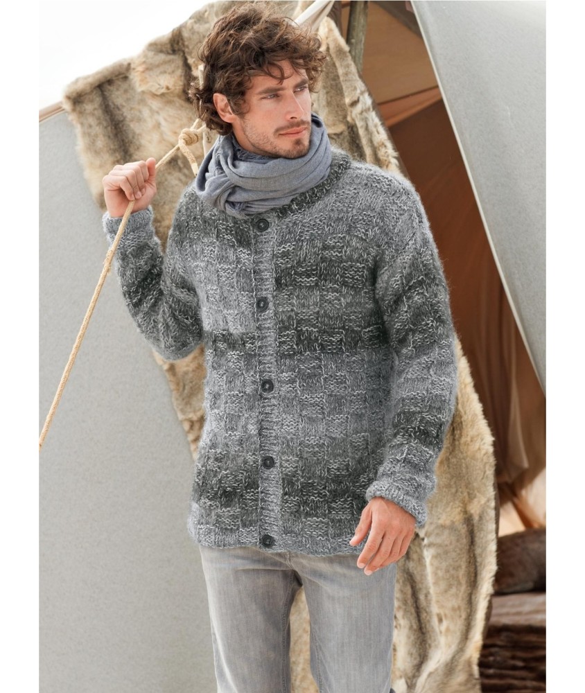 Patron tricot gratuit Veste col montant Cameron