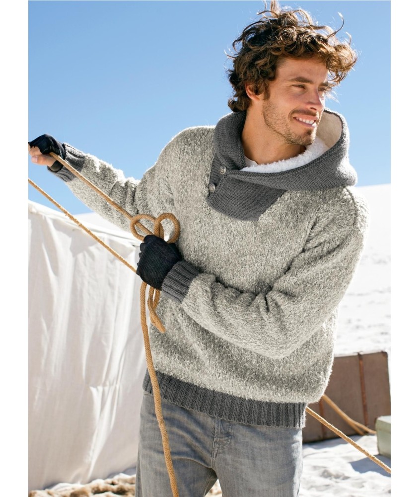 Patron tricot gratuit Pull à capuche Cédric