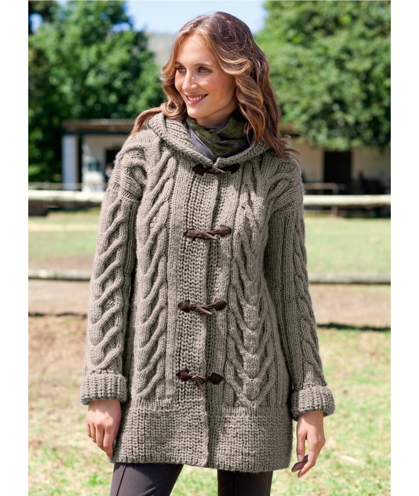 Patron tricot gratuit Manteau à capuche Domitile