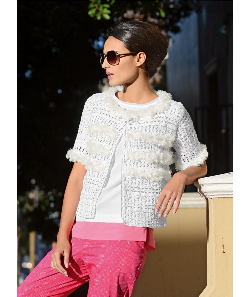 Patron crochet gratuit Gilet manches courtes Christia