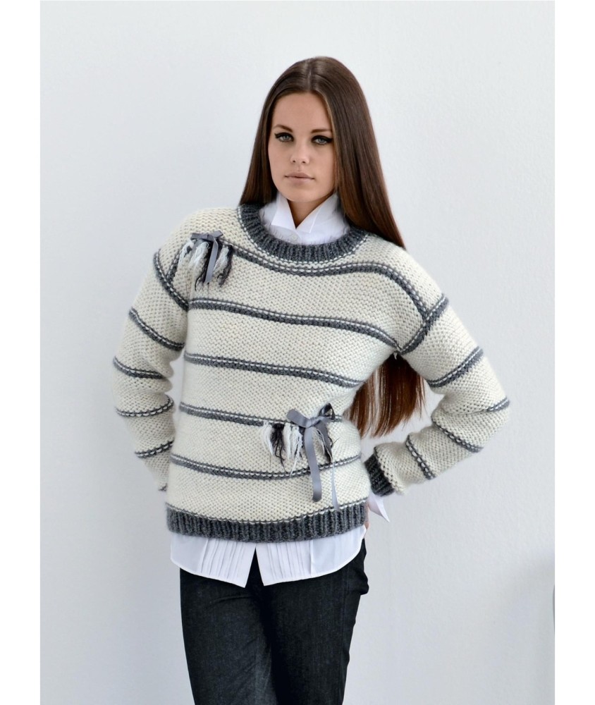 Patron tricot Pull col rond Gloria - Bergère de France