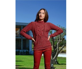 Patron tricot gratuit Pull col montant Netty