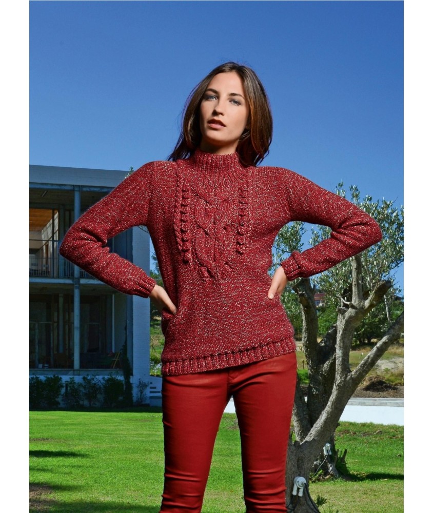 Patron tricot gratuit Pull col montant Netty