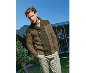 Patron tricot gratuit Veste croisée col châle Marec