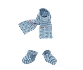 Patron gratuit Bonnet, écharpe et chaussons Cilian