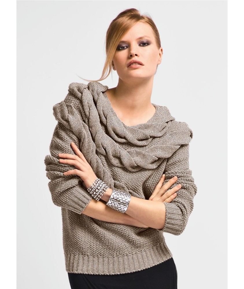 Patron tricot gratuit Pull à torsades Adeline