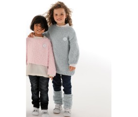 Patron tricot gratuit Maxi pull et guêtres Douce
