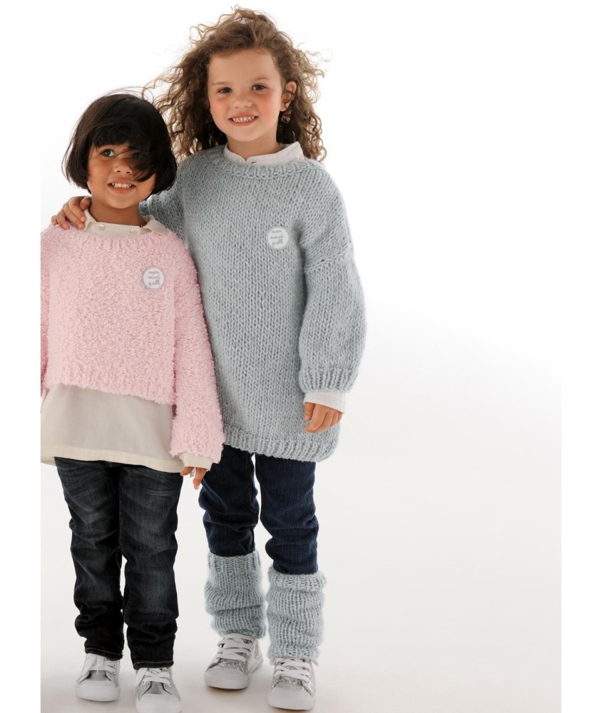 Patron tricot gratuit Maxi pull et guêtres Douce