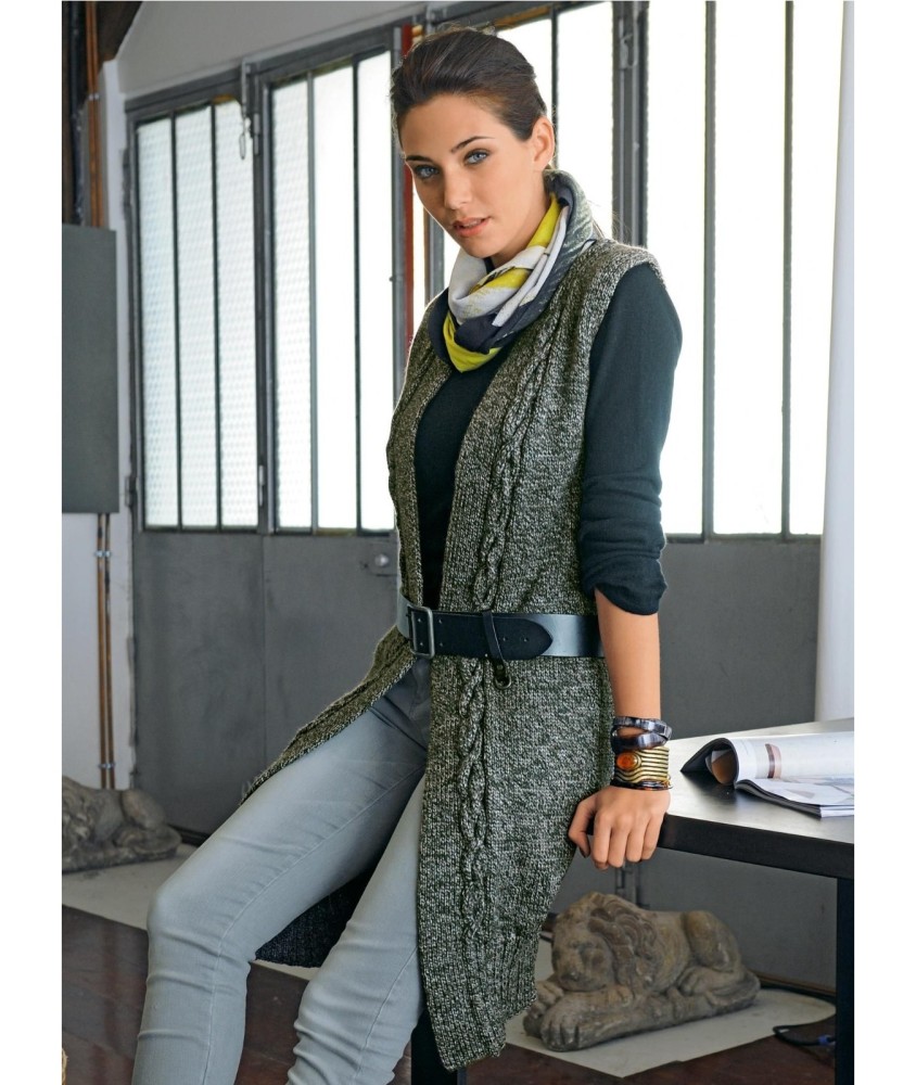 Patron tricot gratuit Gilet sans manches Jacotte