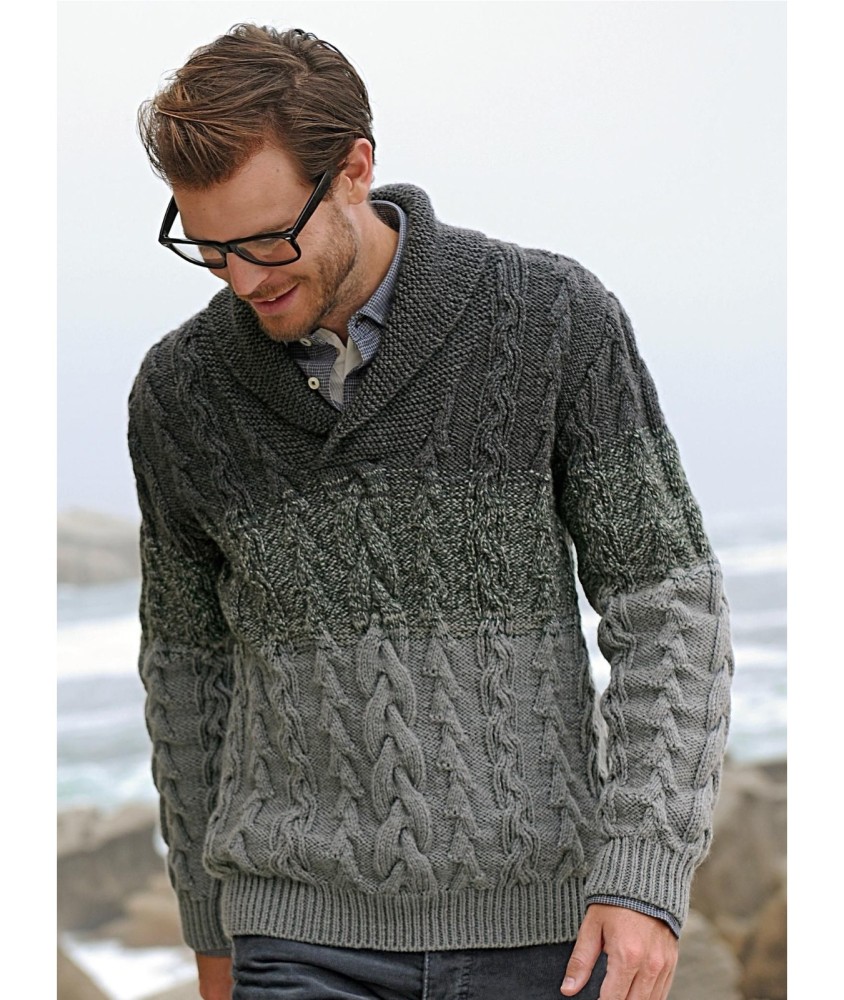Patron tricot Pull col châle Jo - Bergère de France