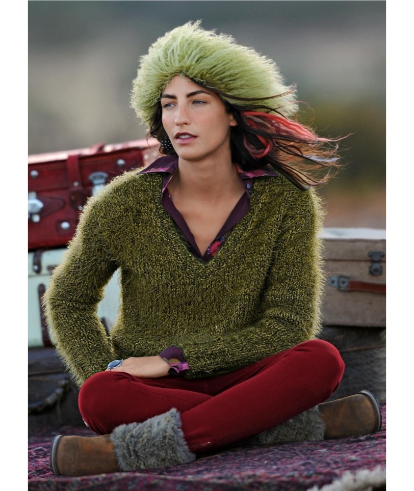 Patron tricot Pull col V Polly - Bergère de France