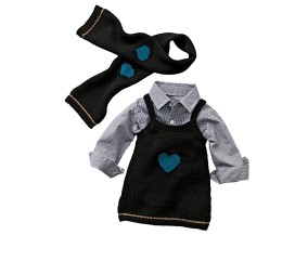 Patron gratuit Cardigan, robe, bonnet et écharpe Belmira