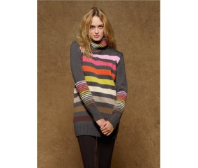 Patron tricot gratuit Pull rayé col amovible Isys