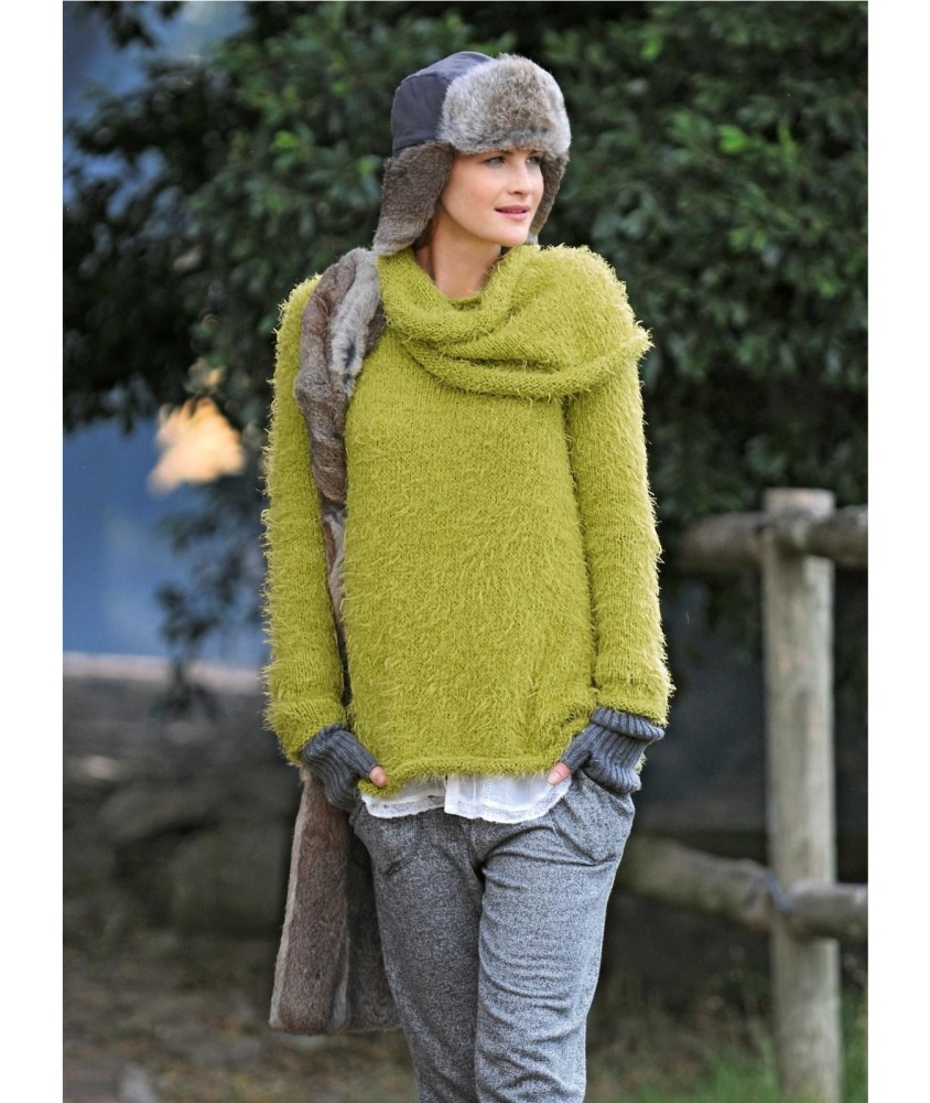 Patron tricot gratuit Pull col amovible Pearl