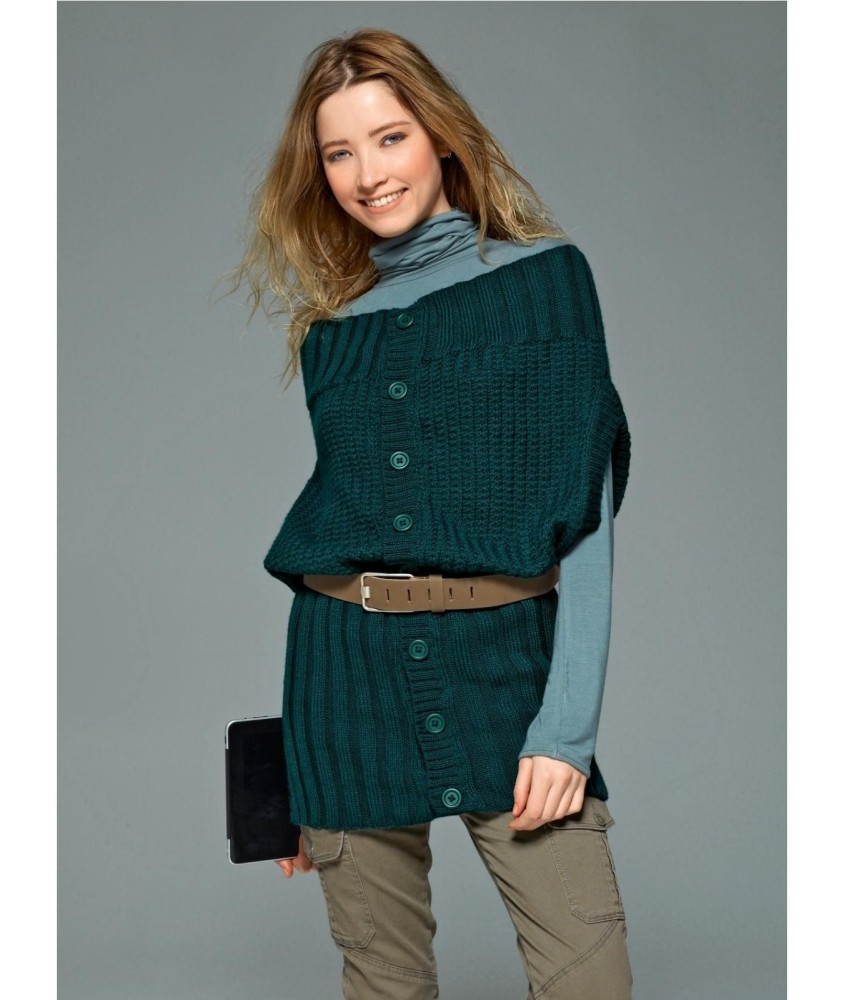 Patron tricot gratuit Gilet double style Indie
