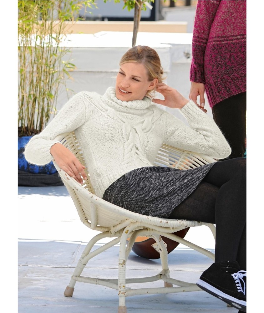 Patron tricot Pull col roulé Edda - Bergère de France