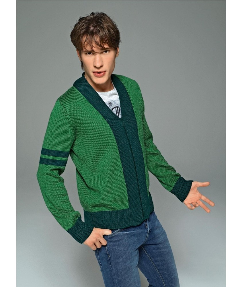 Patron tricot Gilet zippé Ilias - Bergère de France