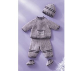 Patron gratuit Brassière, pantalon, bonnet et chaussons