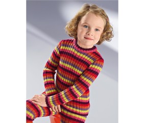 Patron tricot gratuit Pull et caleçon rayés Inès