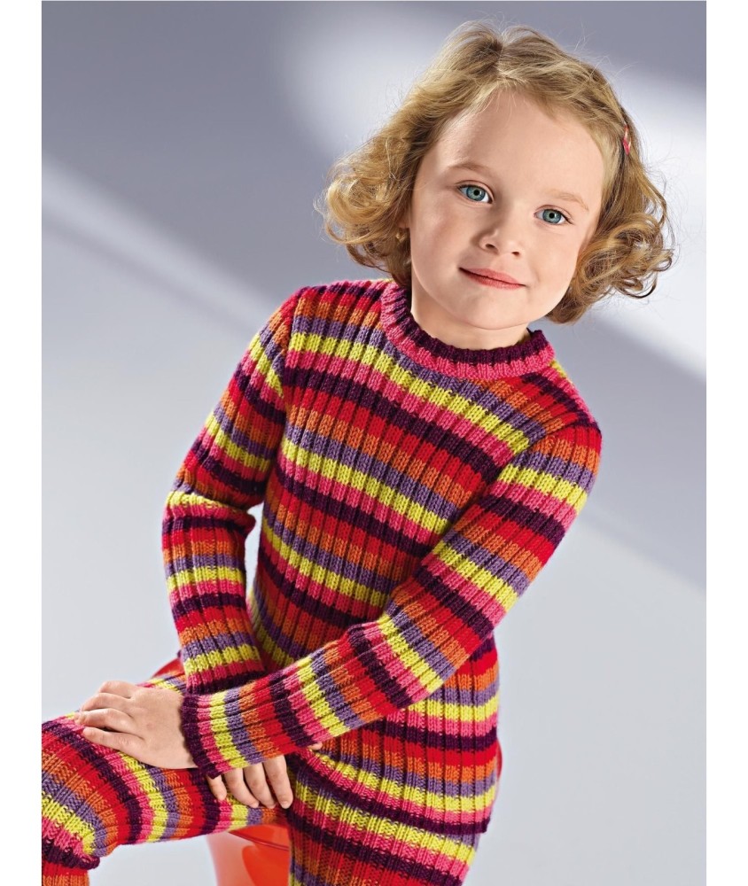 Patron tricot gratuit Pull et caleçon rayés Inès