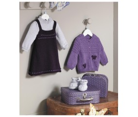 Patron tricot gratuit Robe, sous-pull et chaussons Ida