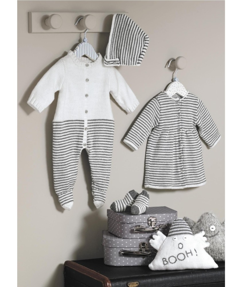 Patron gratuit Robe, bonnet et chaussettes Carine