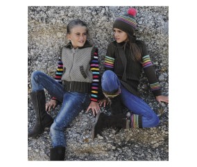 Patron tricot gratuit Pull bonnet et guêtres Irina