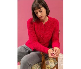 Patron tricot gratuit Gilet col rond Blanche