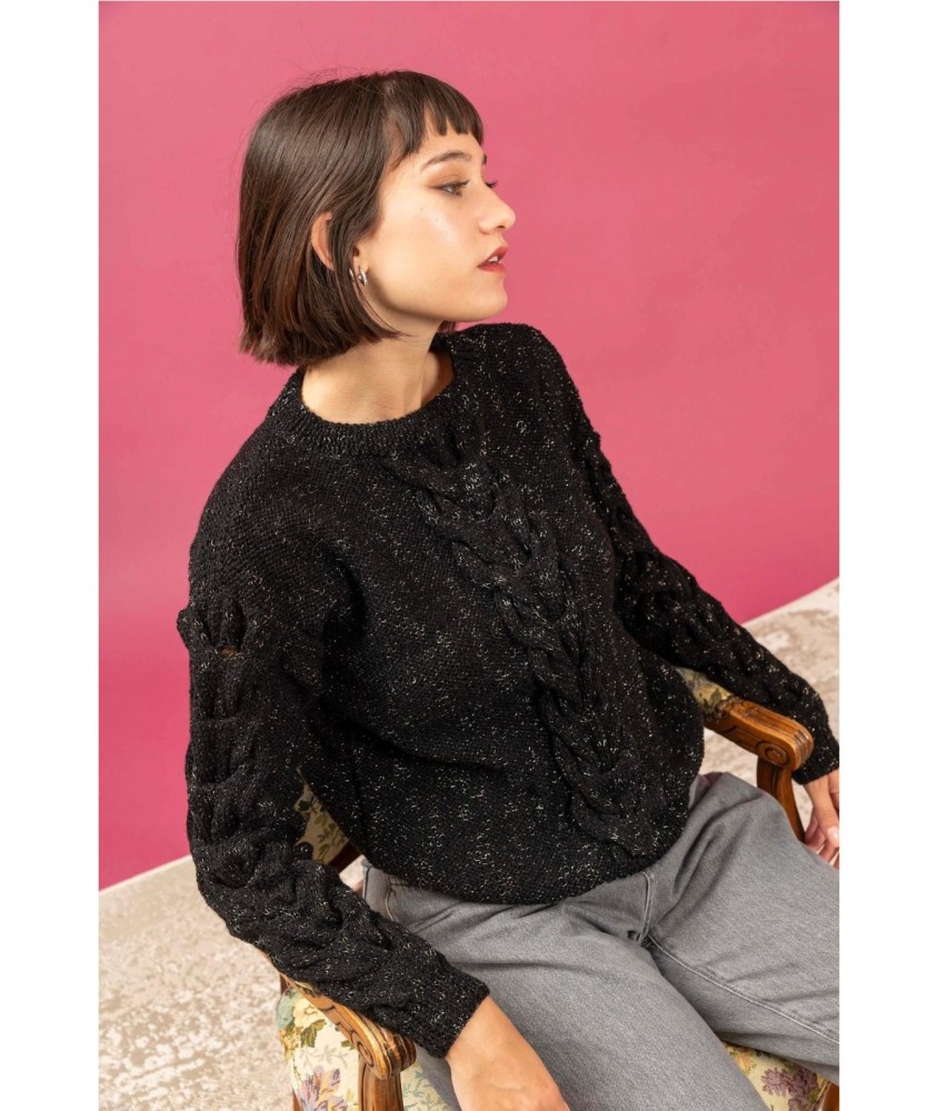 Patron tricot gratuit Pull torsade centrale Bertille