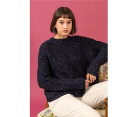 Patron gratuit Pull point mousse bordures fantaisie Blandine