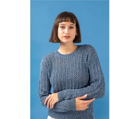 Patron tricot gratuit Pull ajouré col rond Marilou