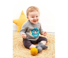 Patron tricot gratuit Pull jacquard oiseau Casper